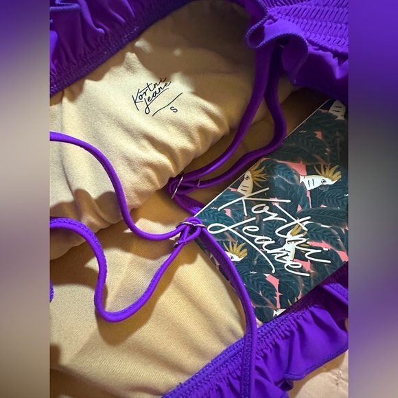 KORTNI JEANE Bandeau Swim Top “Vibrant Purple” - Sz S - NWT - Picture 7 of 8